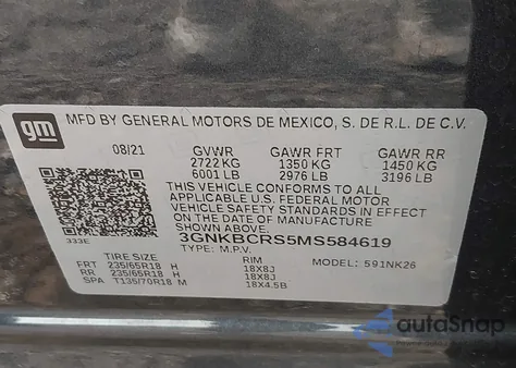 2021 Chevrolet Blazer Fwd 2Lt from USA, damaged, VIN 3GNKBCRS5MS584619